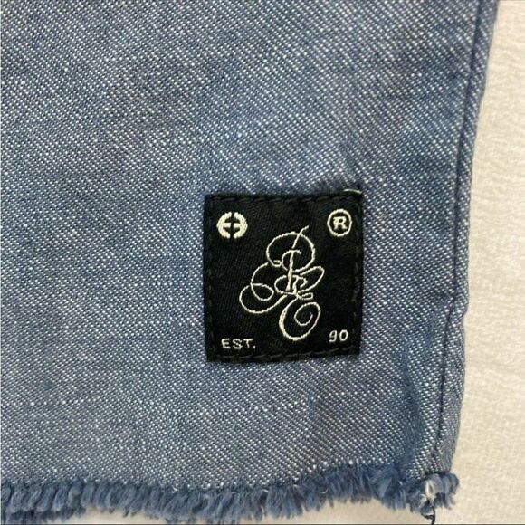 Planet Earth Blue Medium Wash Pockets Flat Front Jean Shorts Size 34 - Picture 3 of 9